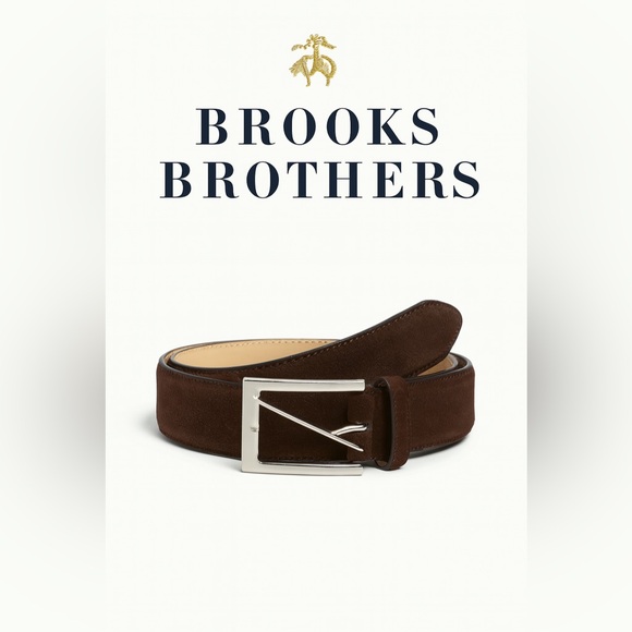 Brooks Brothers Classic Suede Belt Size 38 Genuine Leather - Picture 1 of 7